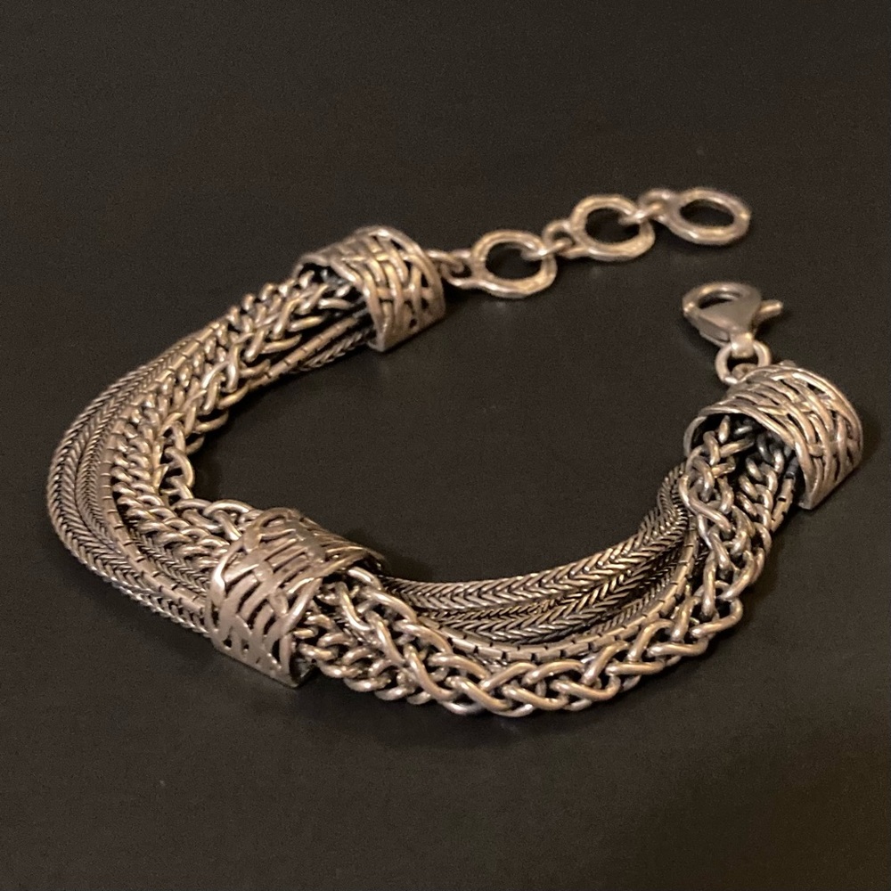 Silpada Sterling Silver Mixed Chain ‘Talk of The Town’ Bracelet B1702